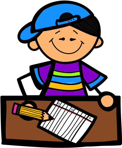 Cartoon Student With Clipboardand Pencil.png PNG