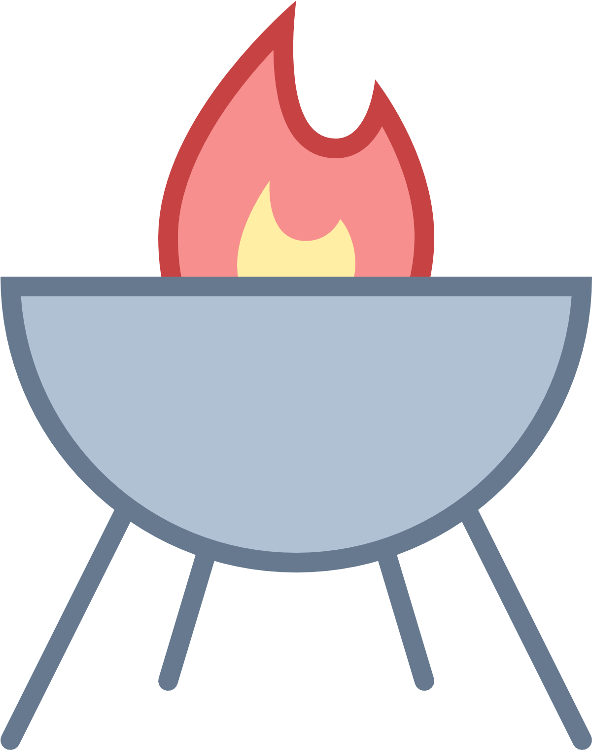 Cartoon Style Barbecue Grill Icon PNG