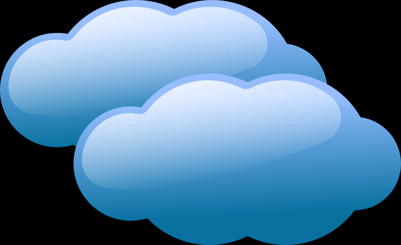 Cartoon Style Blue Clouds PNG