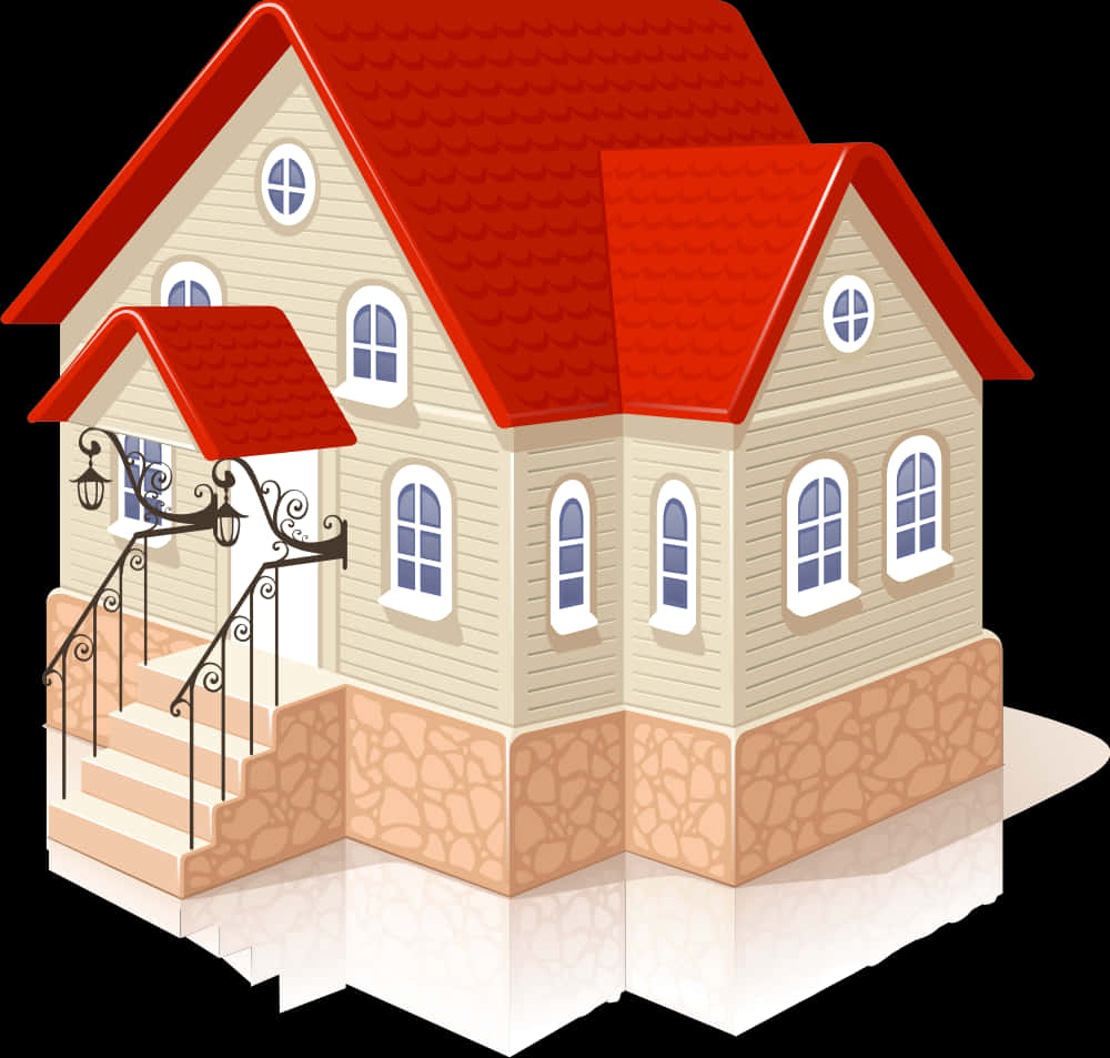 Cartoon Style Classic House PNG