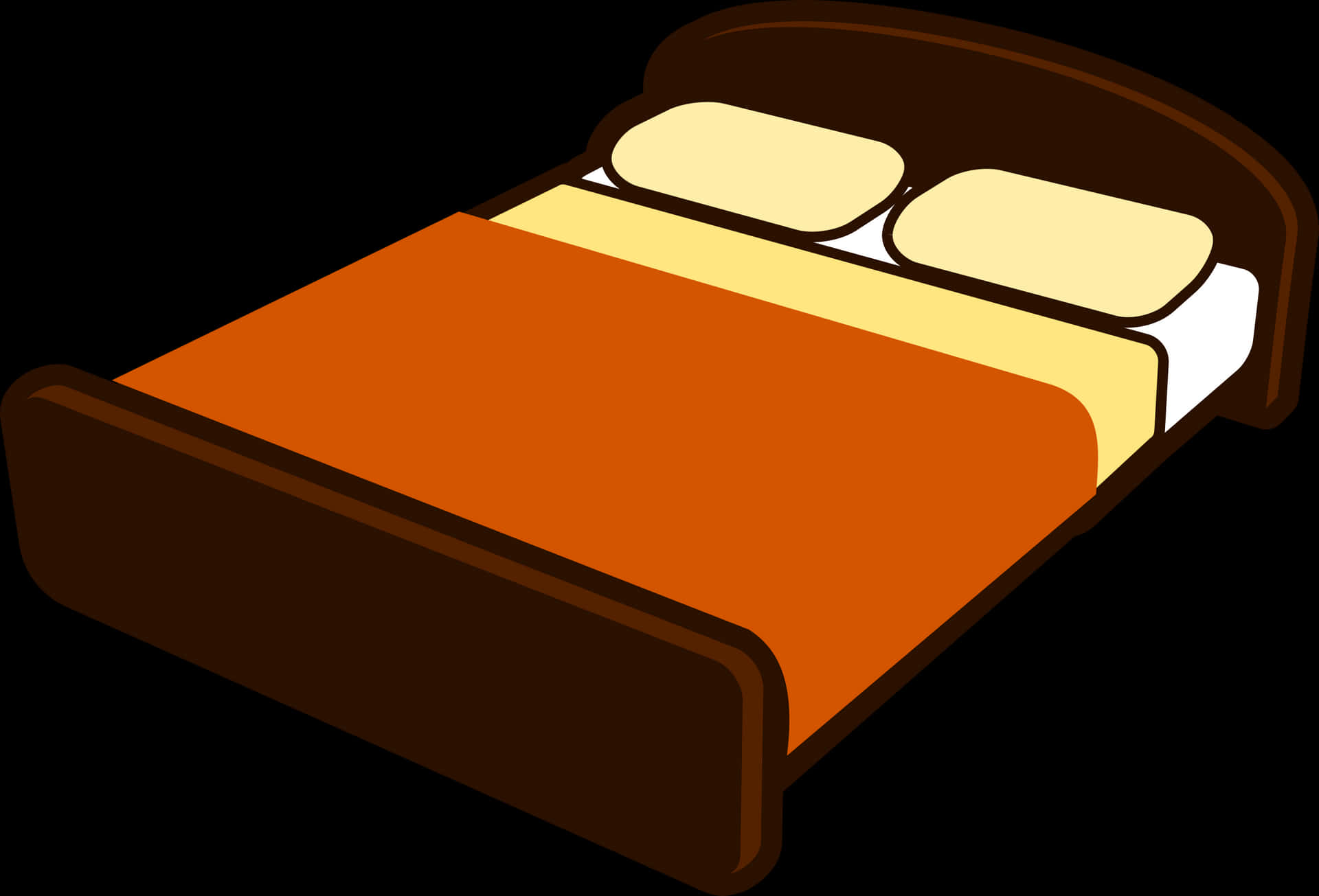 Cartoon Style Double Bed PNG