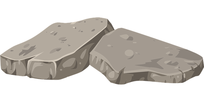 Cartoon Style Flat Rocks PNG