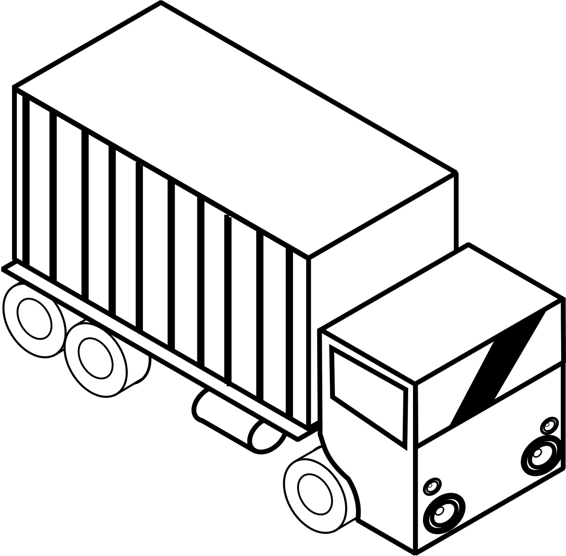 Cartoon Style Indian Truck Illustration PNG