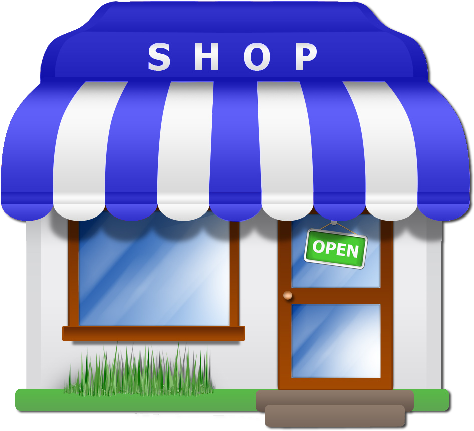 Cartoon Style Open Shopfront PNG