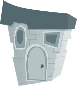 Cartoon Style Quirky House Graphic PNG