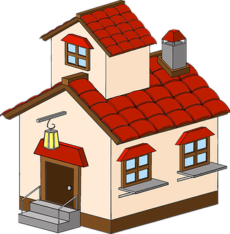 Cartoon Style Residential House PNG
