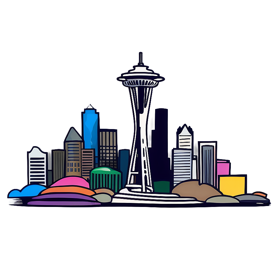 Cartoon Style Seattle Skyline Png 67 PNG