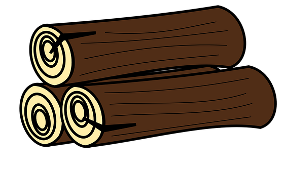 Cartoon Style Stacked Logs PNG