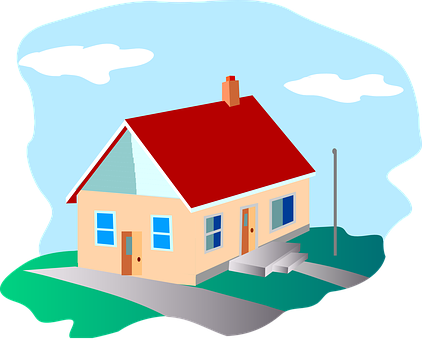 Cartoon Style Suburban House PNG