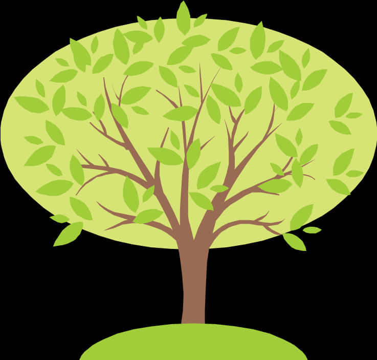 Cartoon Style Vibrant Tree Graphic PNG