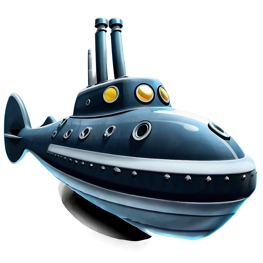 Cartoon Submarine Graphic Png 05252024 PNG