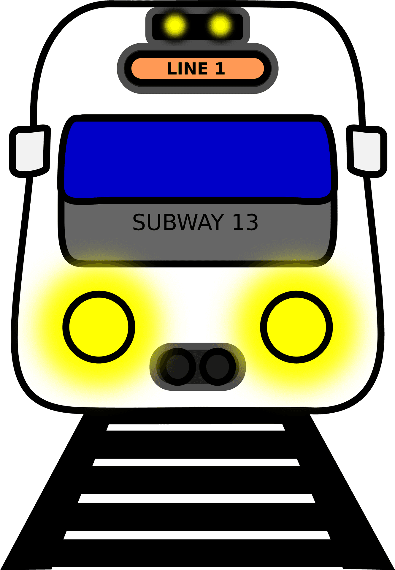 Cartoon Subway Train Front View PNG