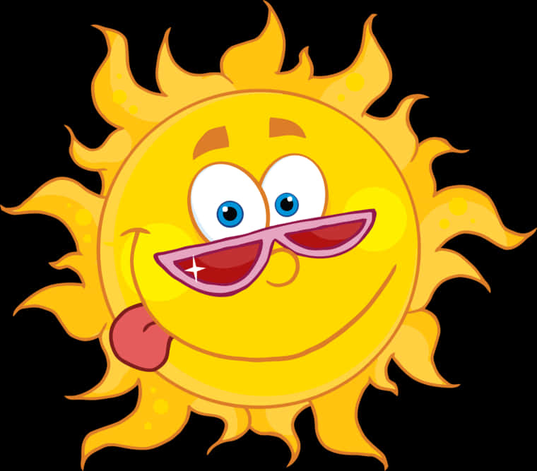 Cartoon Sun With Sunglasses.png PNG