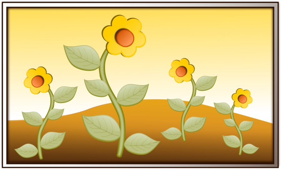 Cartoon Sunflowers Illustration PNG