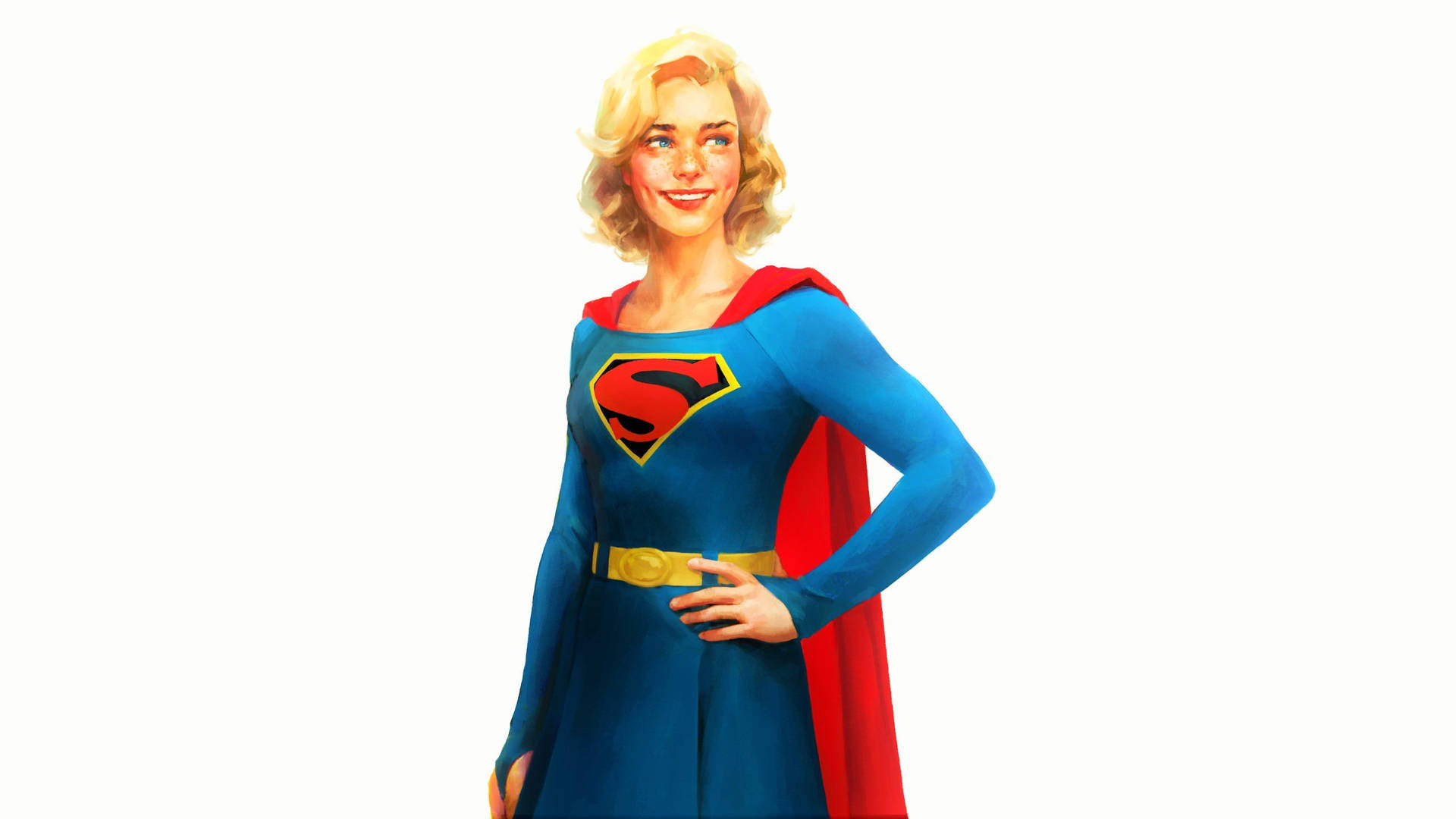 Cartoon Supergirl Illustration Background