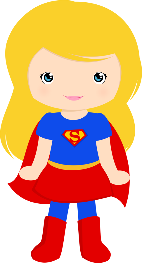 Cartoon Supergirl Standing Pose PNG