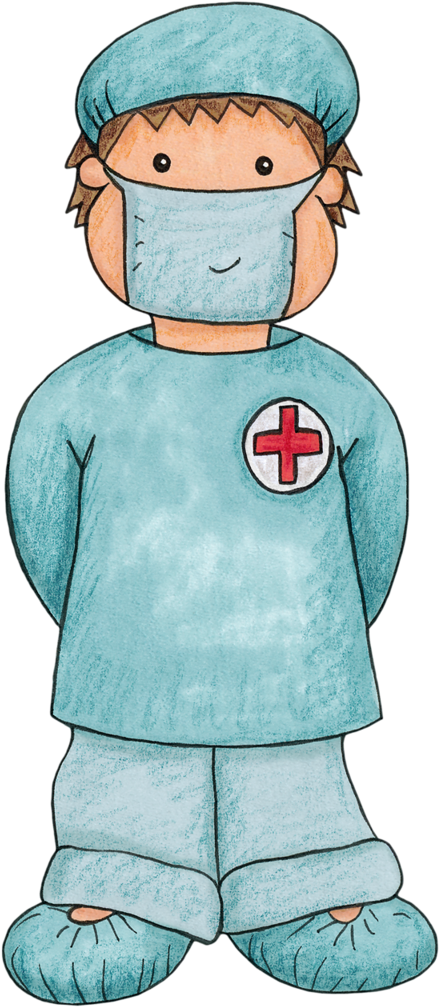Cartoon Surgeonin Scrubs PNG