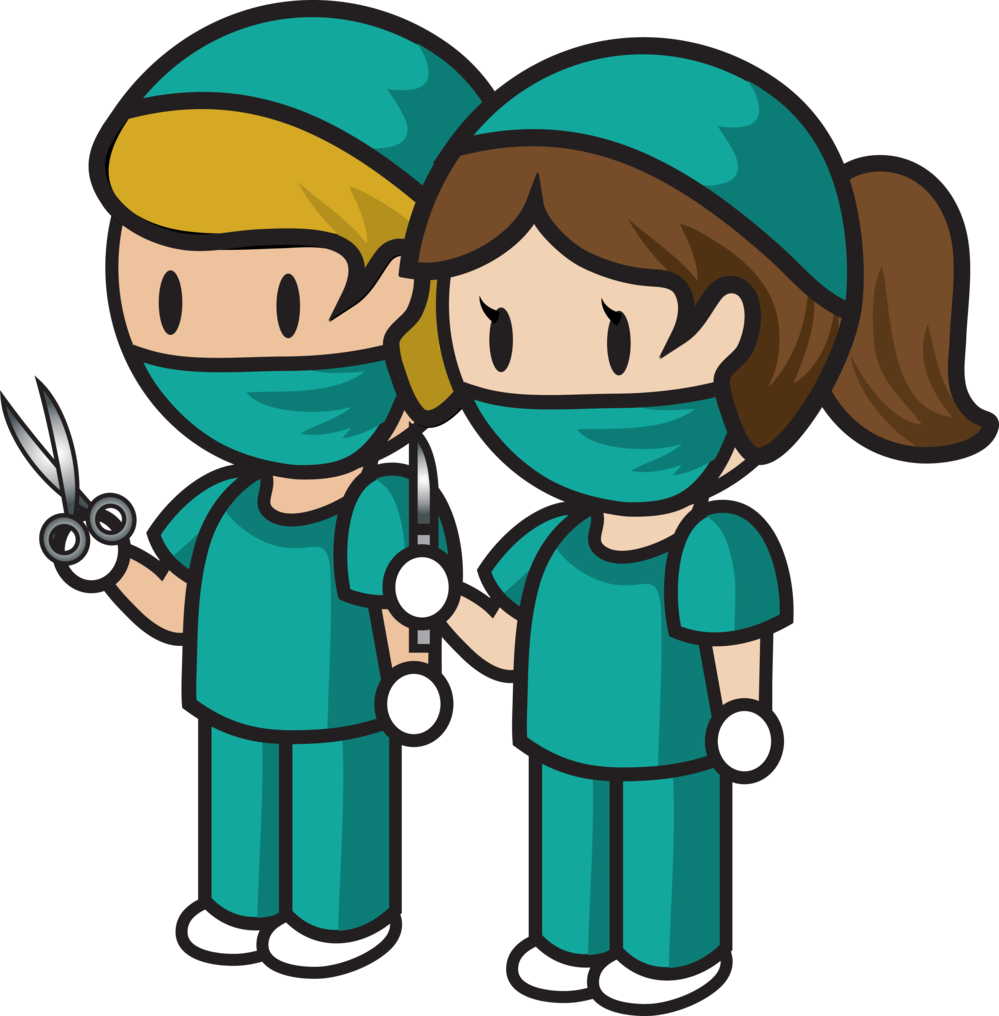 Download Cartoon Surgeonsin Scrubs.png | Wallpapers.com