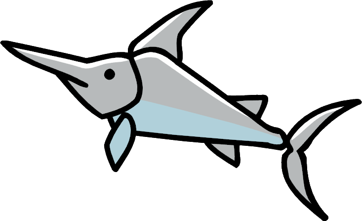 Cartoon Swordfish Illustration PNG