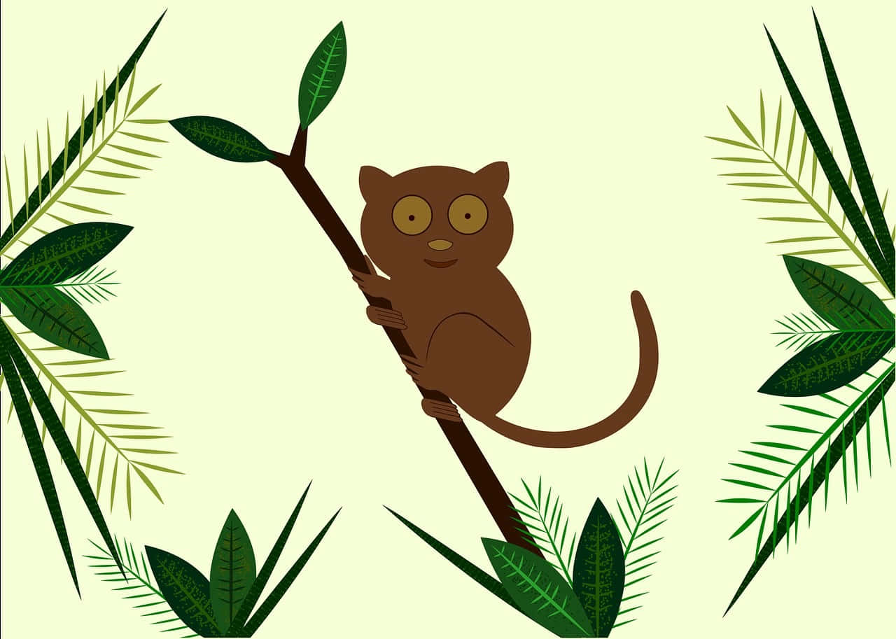 Cartoon Tarsier Tak Achtergrond