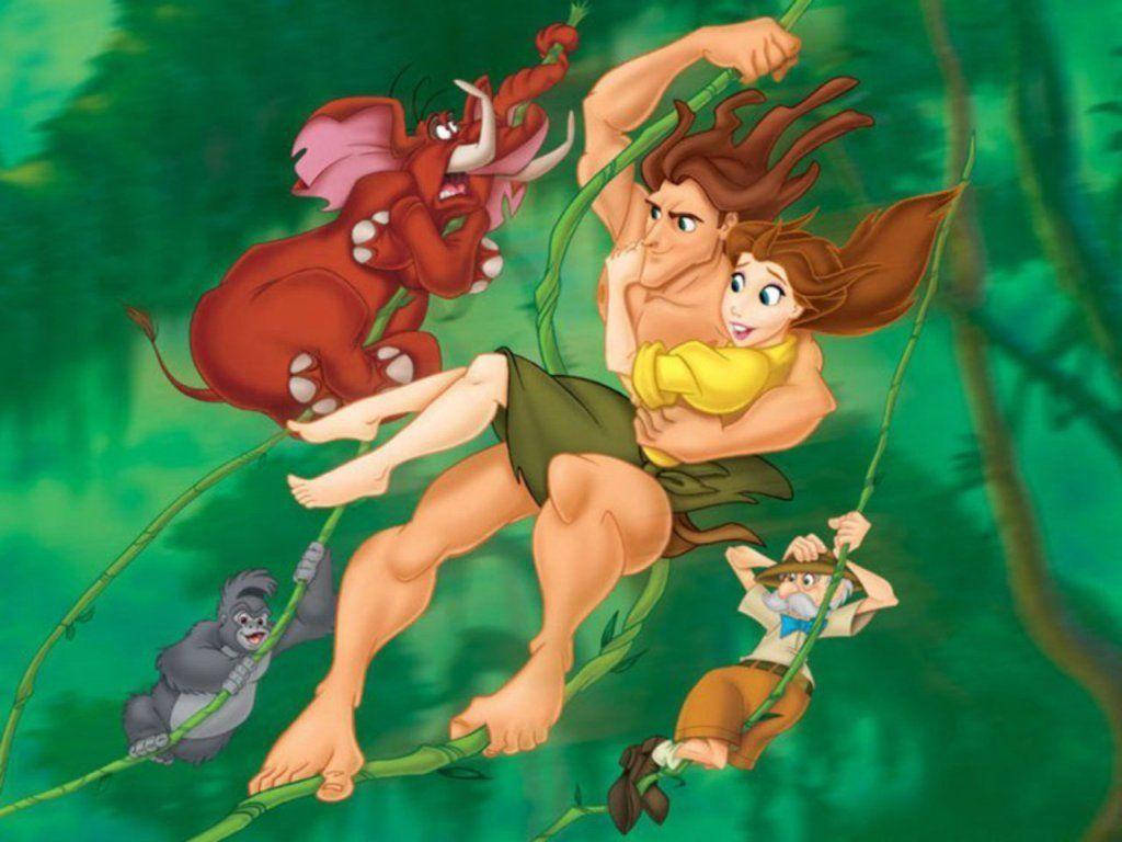 Tegneserie Tarzan og Jane stille baggrundsbillede Wallpaper