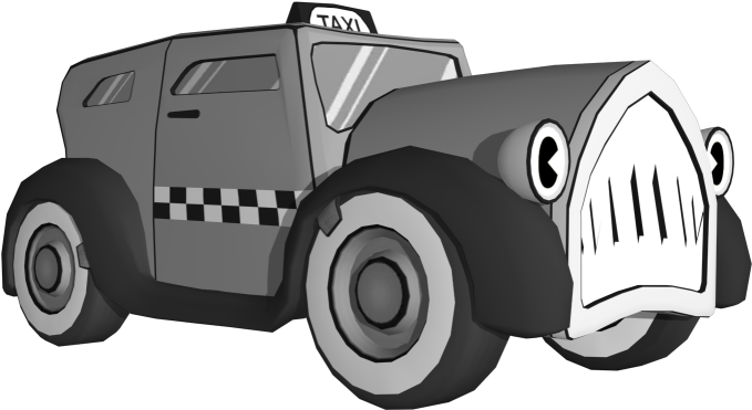 Cartoon Taxi Vehicle Illustration PNG