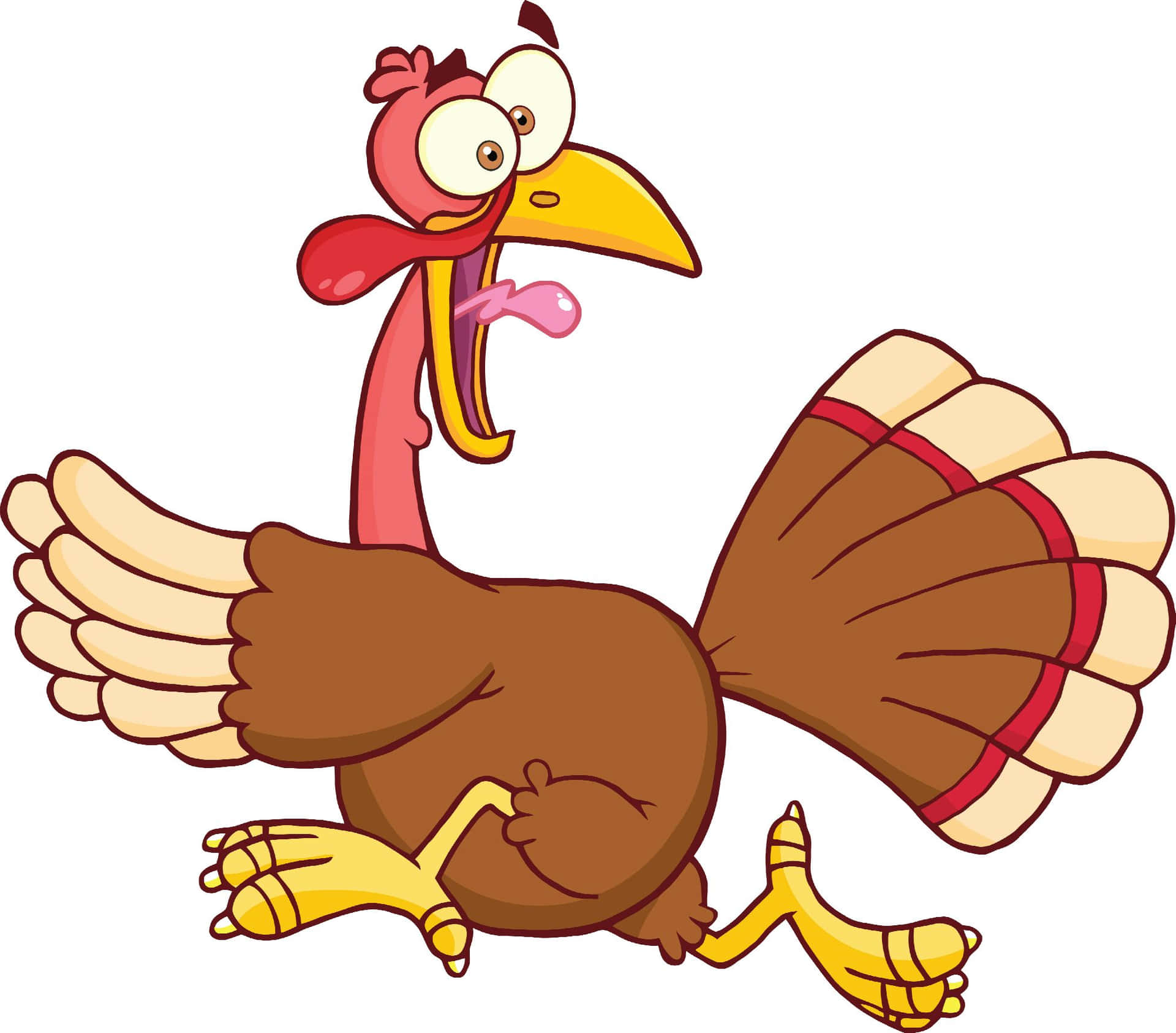 Cartoon Thanksgiving Turkey Running Away Wallpaper