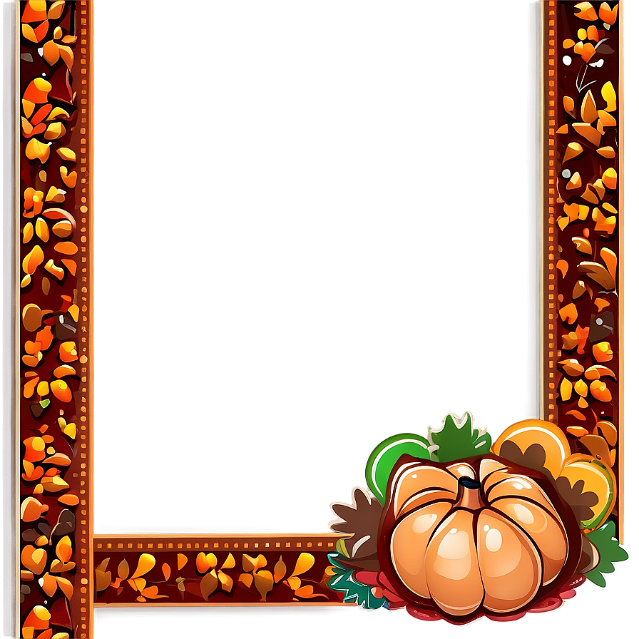 Cartoon Thanksgiving Border Png 06202024 PNG