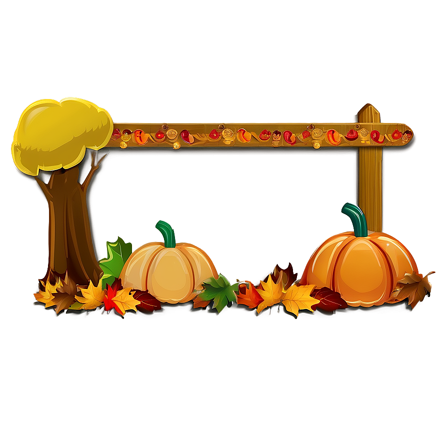 Cartoon Thanksgiving Border Png Syw PNG