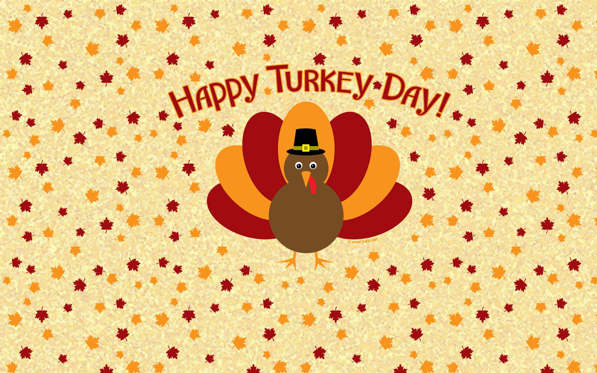 Cartoon Thanksgiving Turkey With A Hat Wallpaper