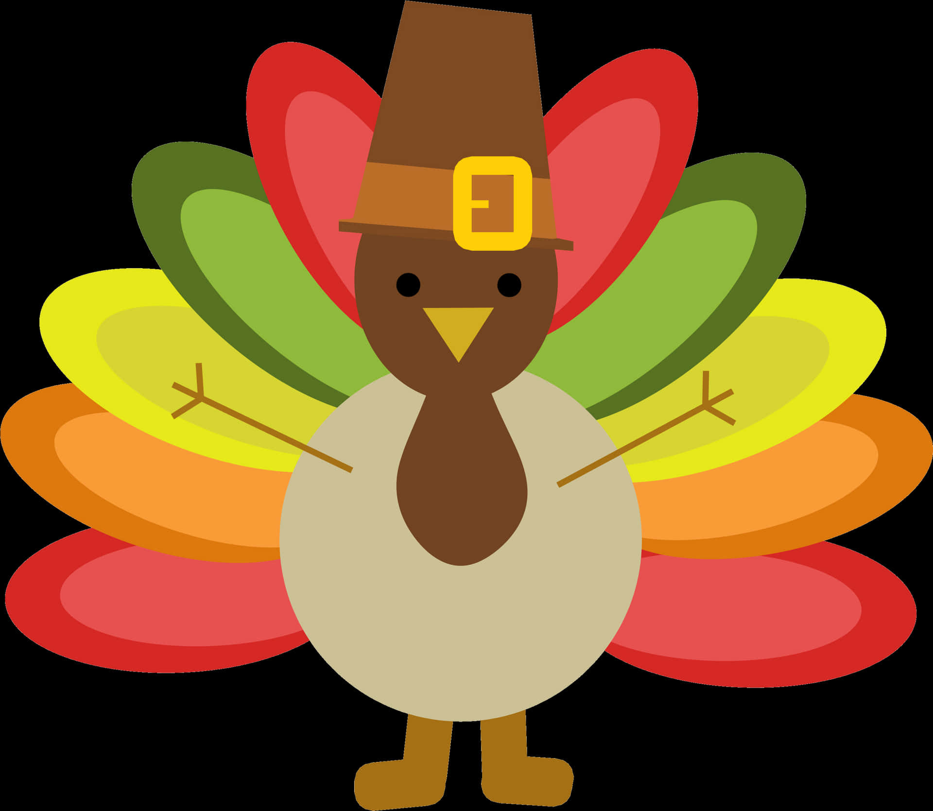 Cartoon Thanksgiving Turkey Illustration PNG