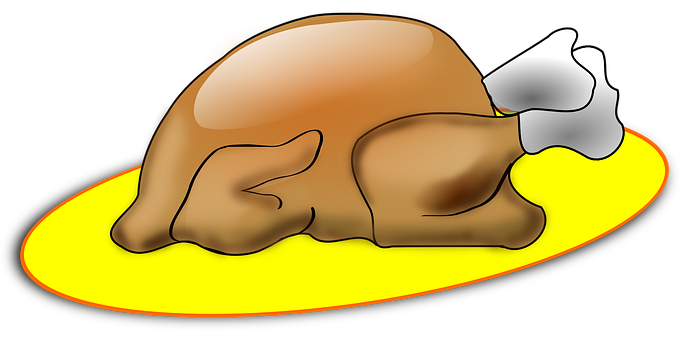 Cartoon Thanksgiving Turkey Platter PNG
