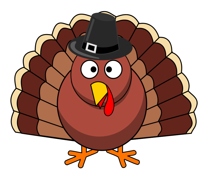 Cartoon Thanksgiving Turkeywith Pilgrim Hat PNG