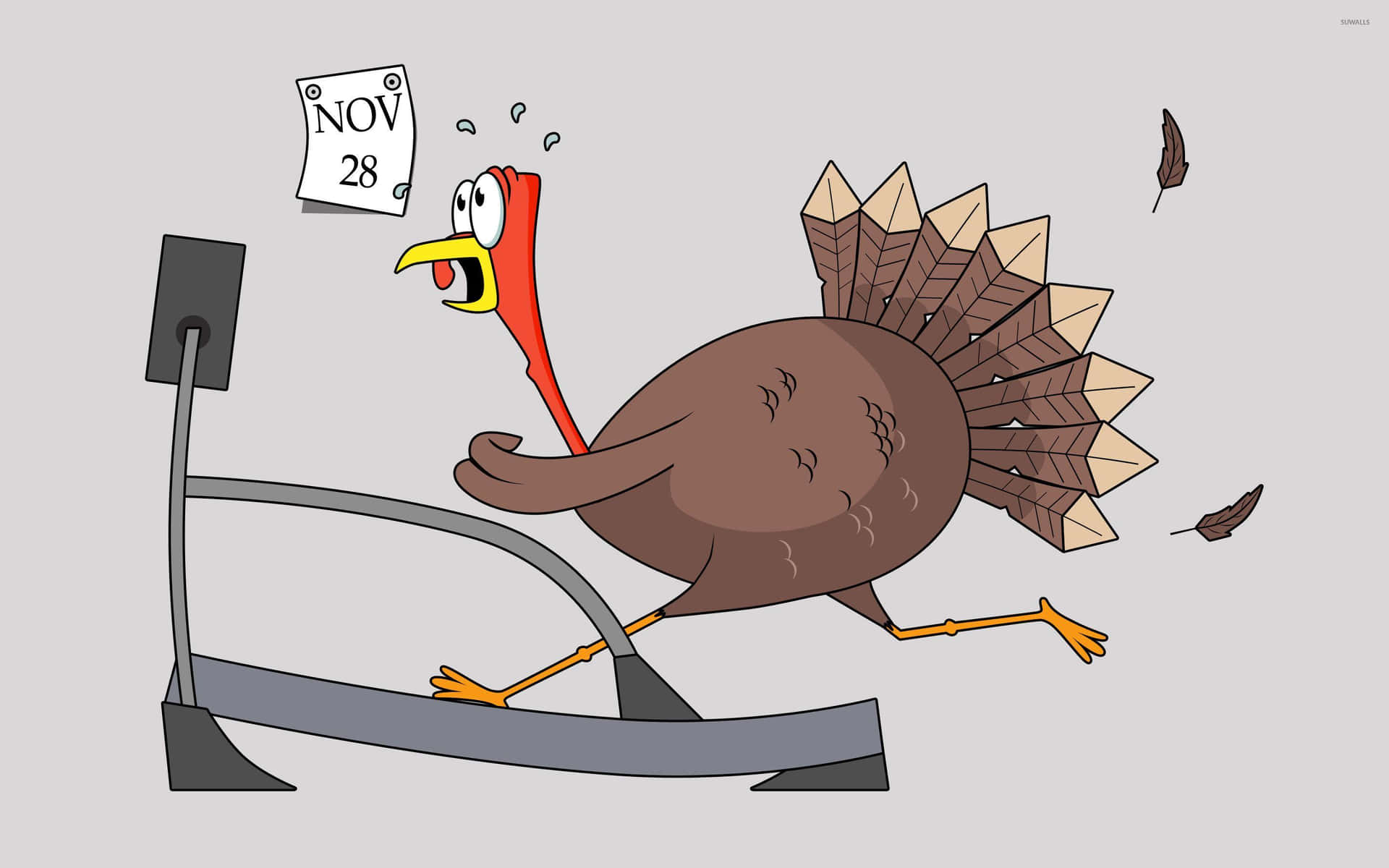 Celebrate the Thanksgiving holiday with this festive cartoon turkey! Wallpaper