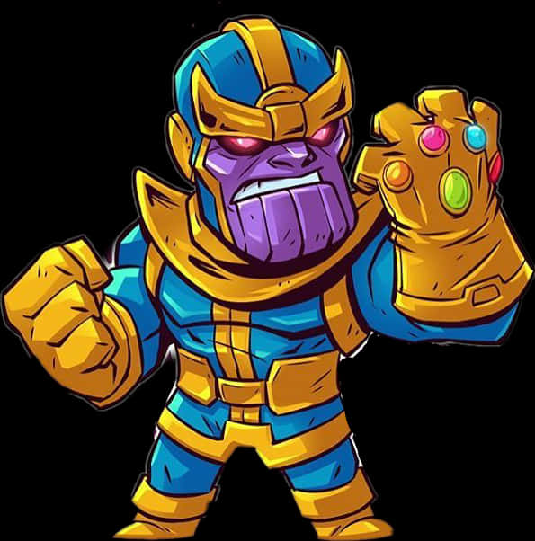 Cartoon Thanos With Infinity Gauntlet PNG
