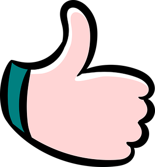 Cartoon Thumbs Up Graphic PNG