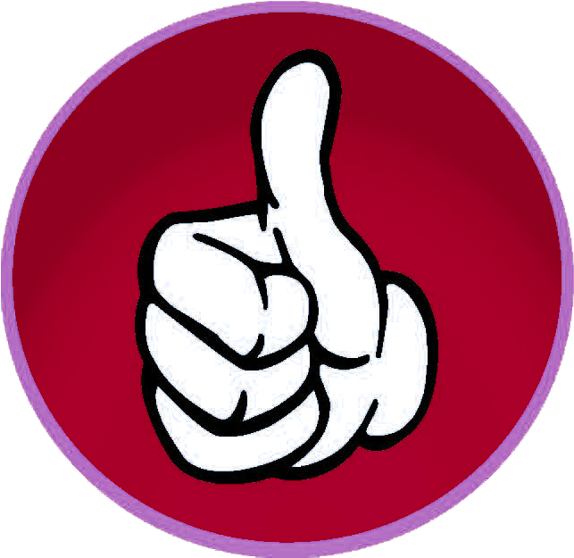 Cartoon Thumbs Up Icon PNG