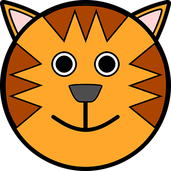 Cartoon Tiger Face Graphic PNG