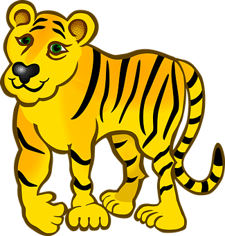 Cartoon Tiger Illustration PNG