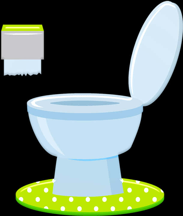 Cartoon Toiletwith Open Lid PNG