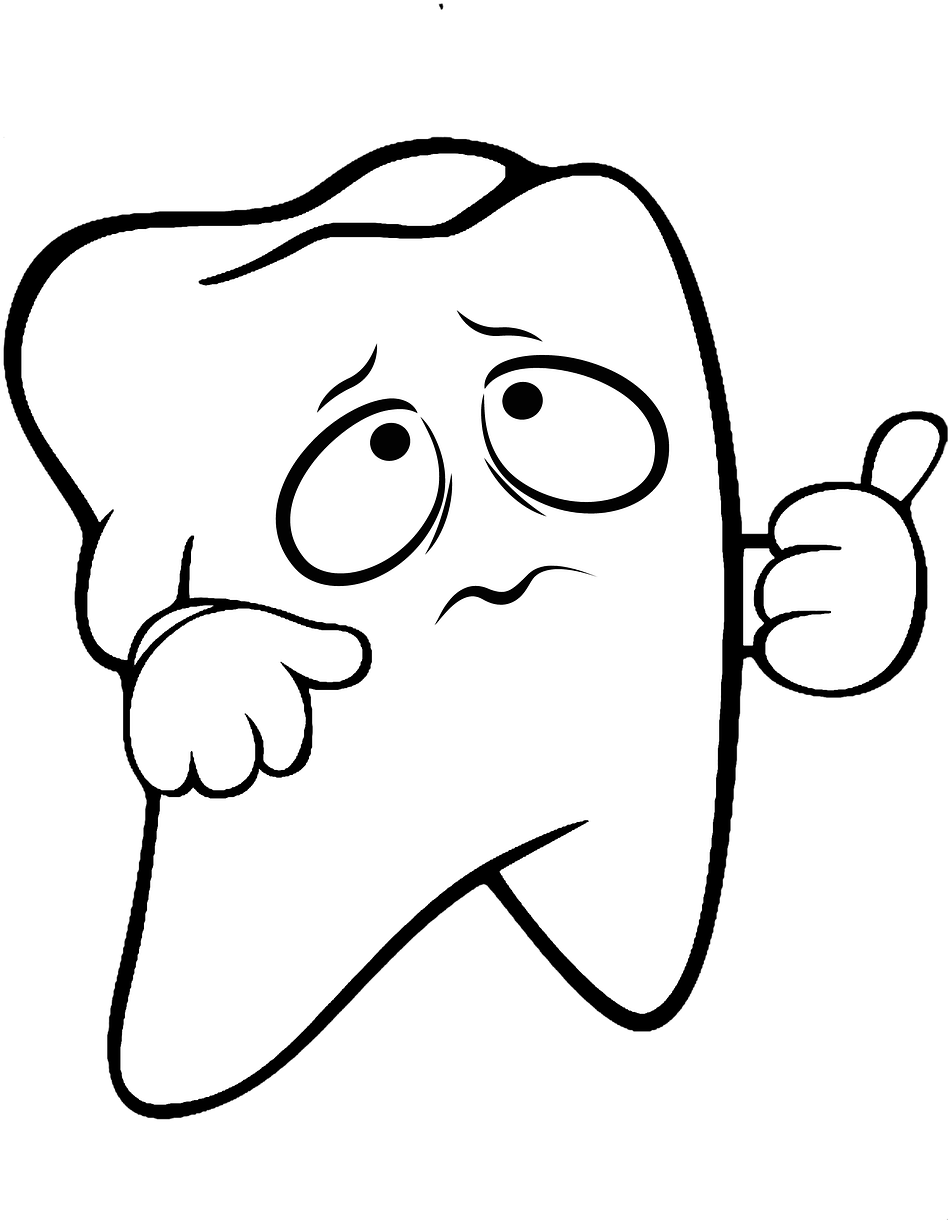 Cartoon Tooth Thumbs Up PNG