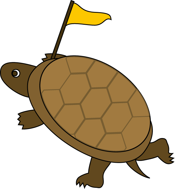Cartoon Tortoisewith Flag PNG