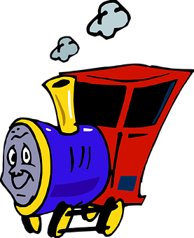 Cartoon Train Character Illustration PNG