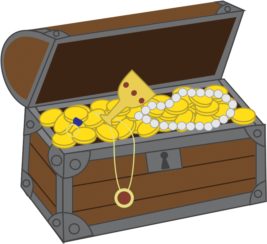 Cartoon Treasure Chestwith Goldand Jewels.png PNG