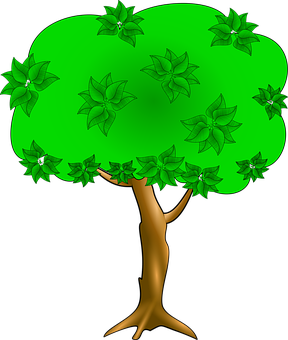 Cartoon Tree Illustration PNG