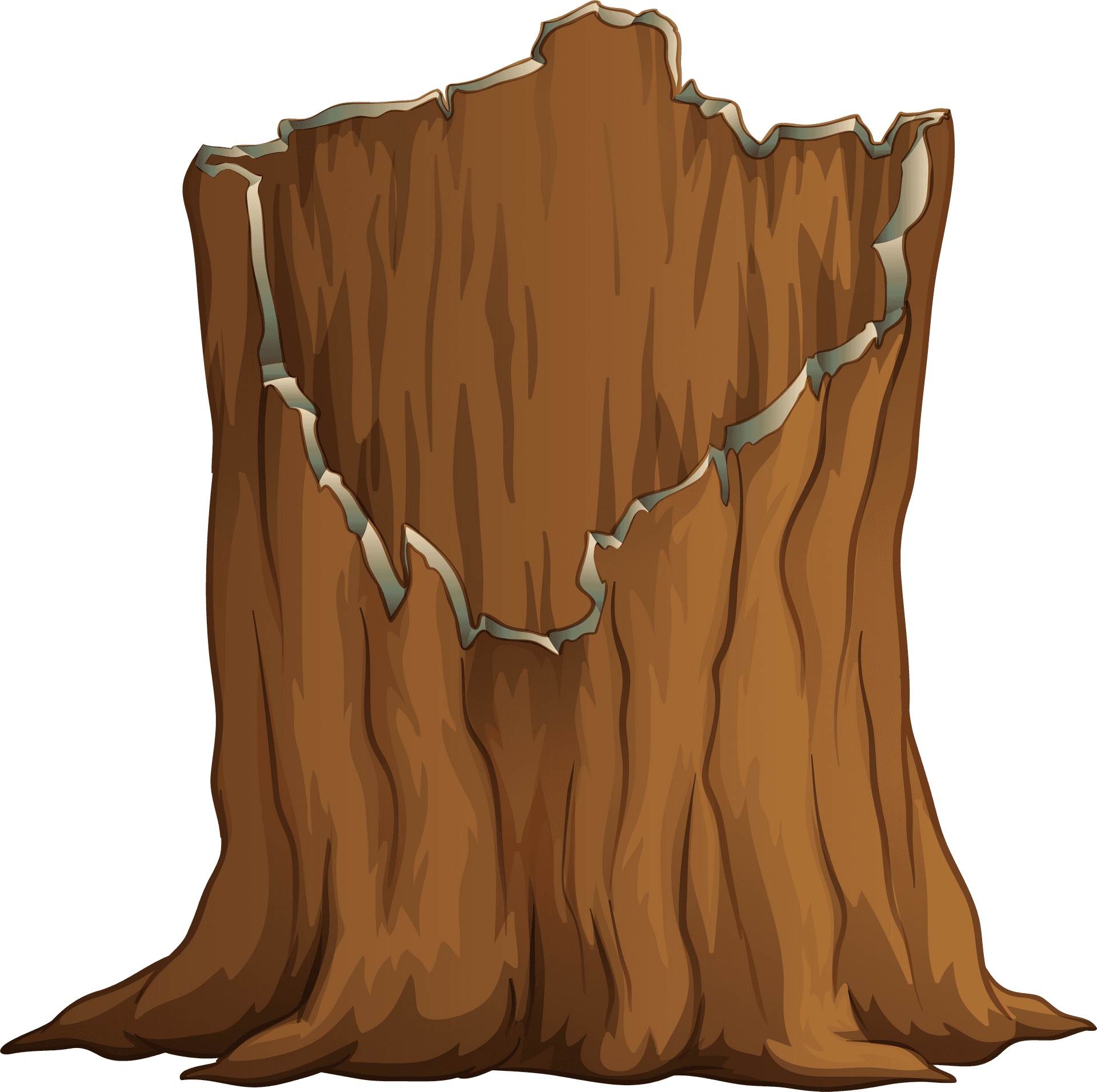 Cartoon Tree Trunk Illustration PNG