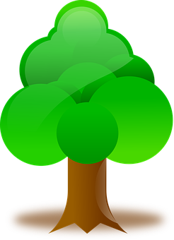 Cartoon Tree Vector Illustration PNG