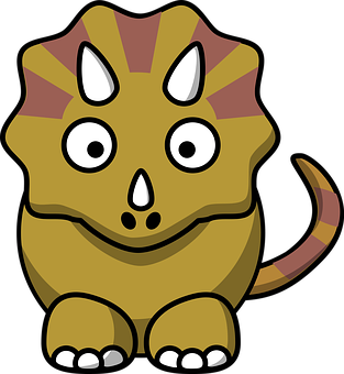 Cartoon Triceratops Illustration PNG