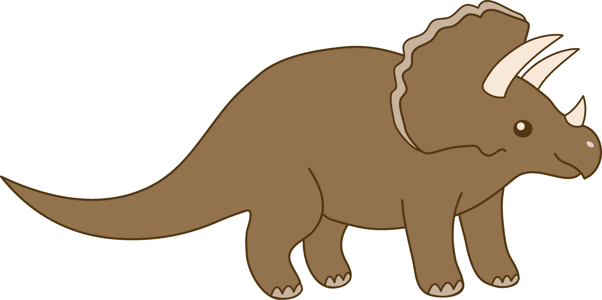 Cartoon Triceratops Illustration PNG
