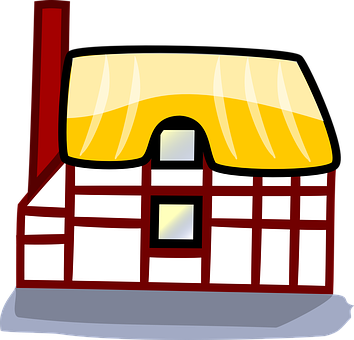 Cartoon Tudor Style House PNG